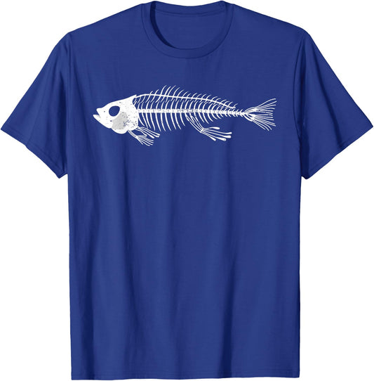 Funny Fish Bones Fisherman Skeleton Fish Animal T-Shirt - T-Shirt | Royal