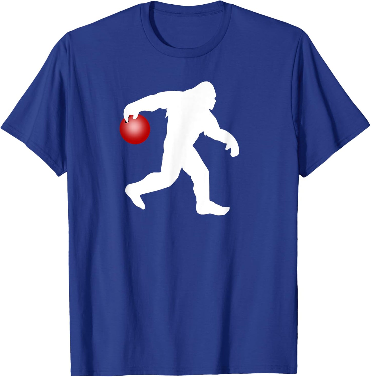 Funny Bigfoot Bowling Shirt, Novelty T-Shirt - T-Shirt | Royal