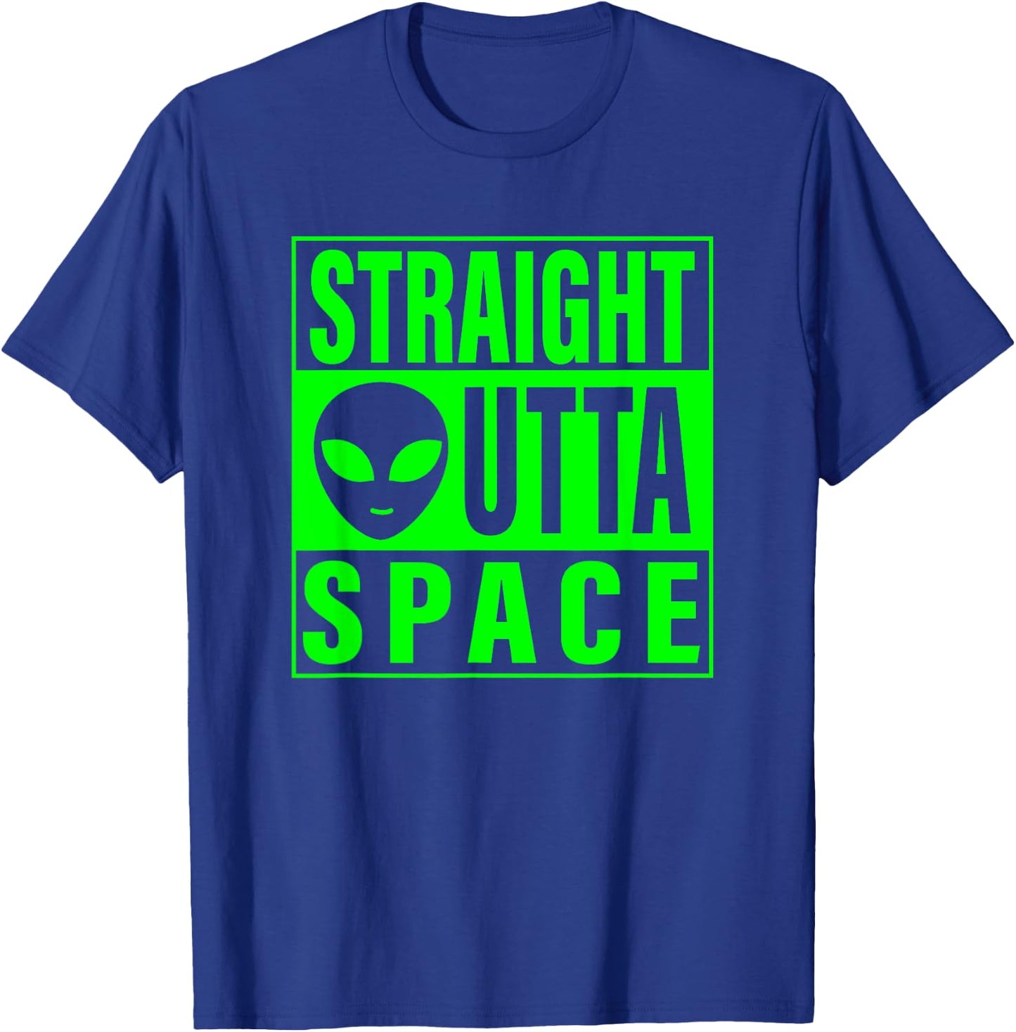 Straight Outta Space Funny Ufo Alien Costume Men Women Kid T-Shirt - T-Shirt | Royal