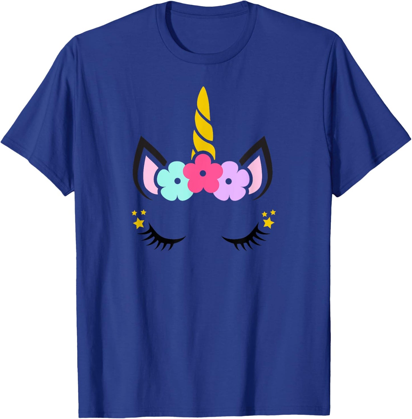 Unicorn Face Birthday T-Shirt - T-Shirt | Royal