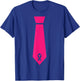 Pink Ribbon Tie Breast Cancer Awareness T-Shirt - T-Shirt | Royal