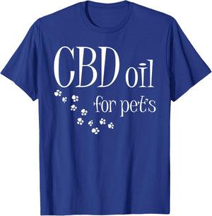 CBD Oil For Pets Slogan CBD Dog Cat Animal Lover Fun Gift T-Shirt - T-Shirt | Royal