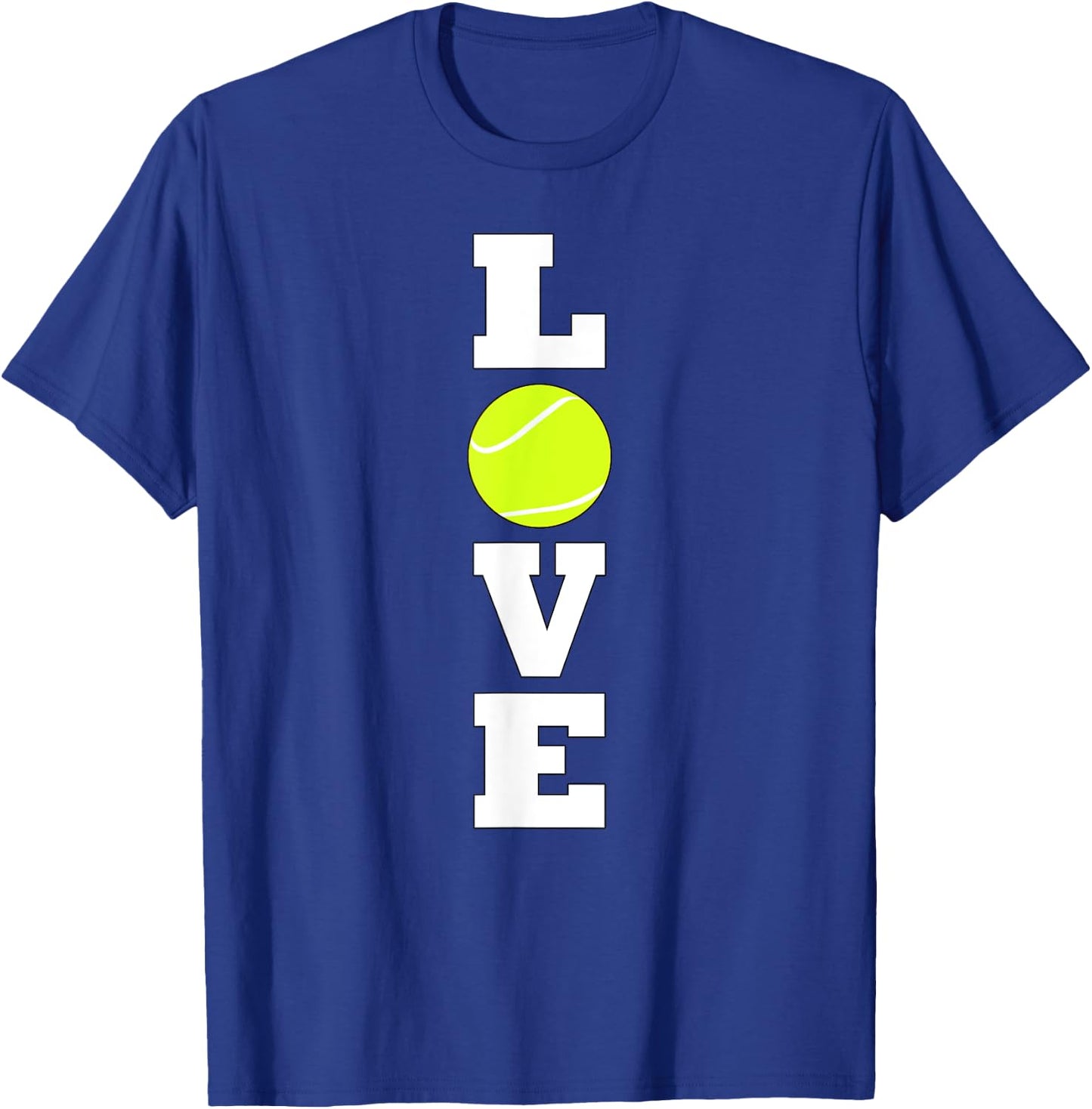 Vertical Tennis LOVE Tennis Player or Coach Practice Sports T-Shirt - T-Shirt | Royal