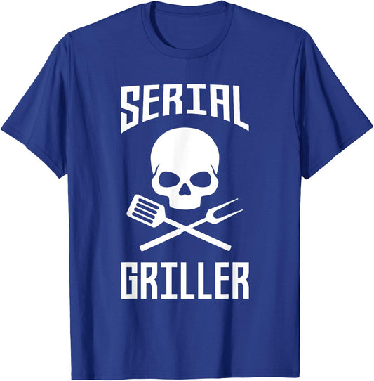 Serial Griller - Father's Day Gift Dad Daddy Grill Barbecue T-Shirt - T-Shirt | Royal