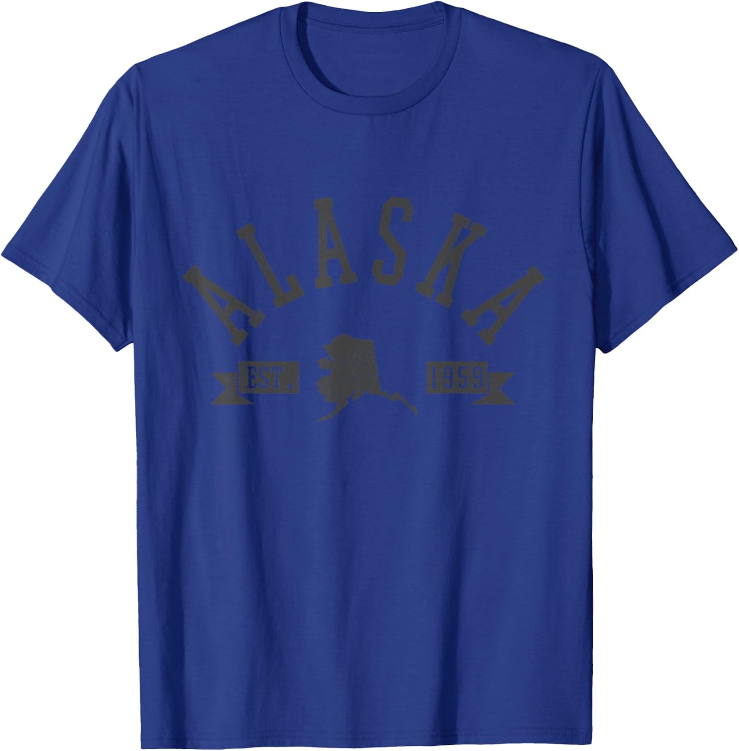 Alaska Est. 1959 The Last Frontier State Map Souvenir Gift T-Shirt - T-Shirt | Royal