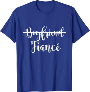 Boyfriend Fiance Present Couple Engagement Just Engaged T-Shirt - T-Shirt | Royal
