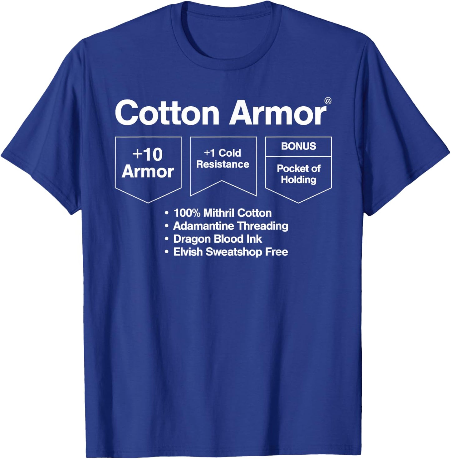 Cotton Armor: Role Playing T-Shirt - T-Shirt | Royal