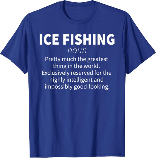 Ice Fishing Funny Definition Winter Fisherman Gift T-Shirt - T-Shirt | Royal