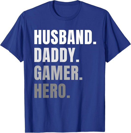 Funny Husband Dad Father Gamer Gaming Gift T-Shirt - T-Shirt | Royal