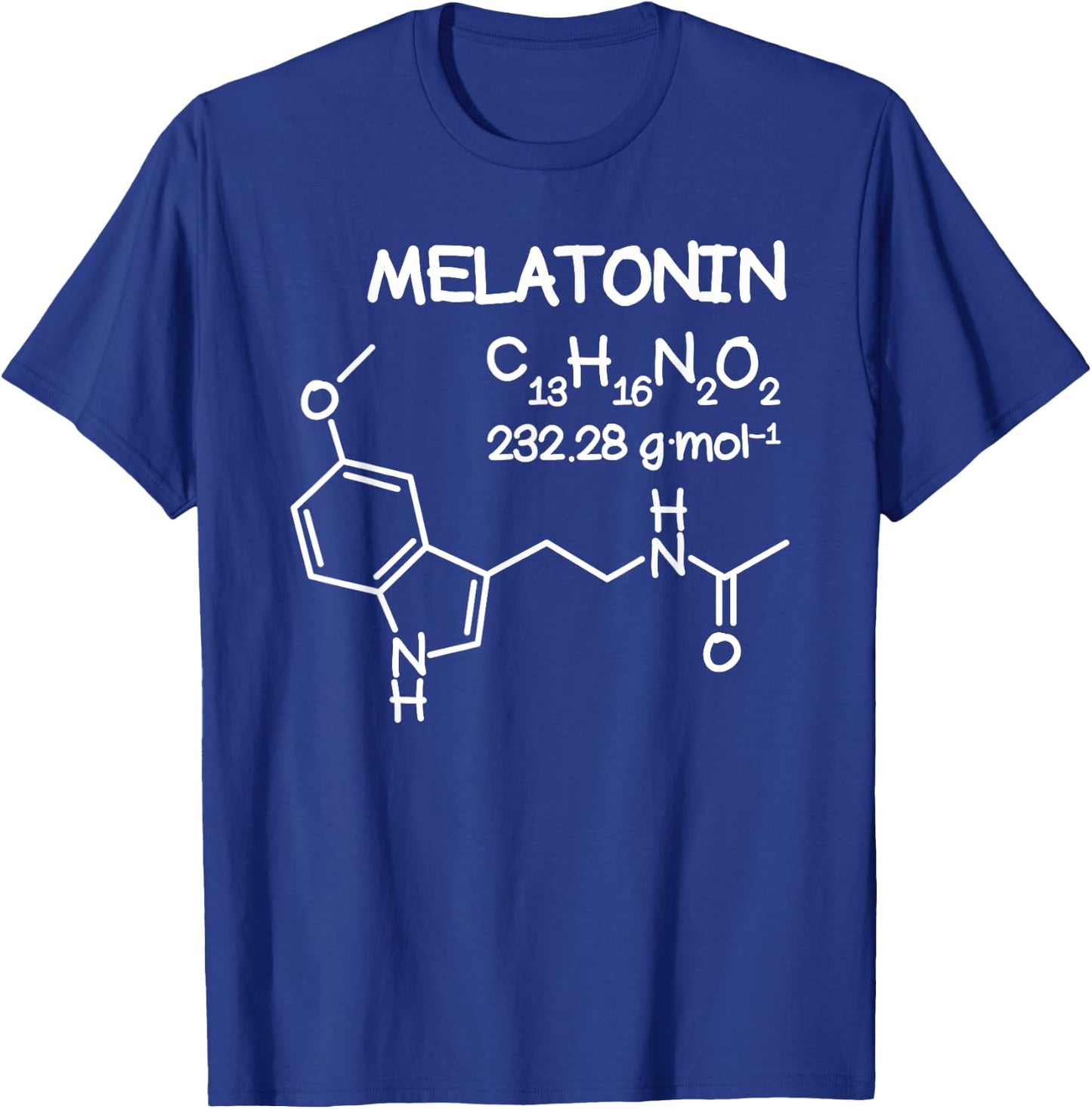 Melatonin Molecule Structure T Shirt Funny Sleep Men Women T-Shirt - T-Shirt | Royal
