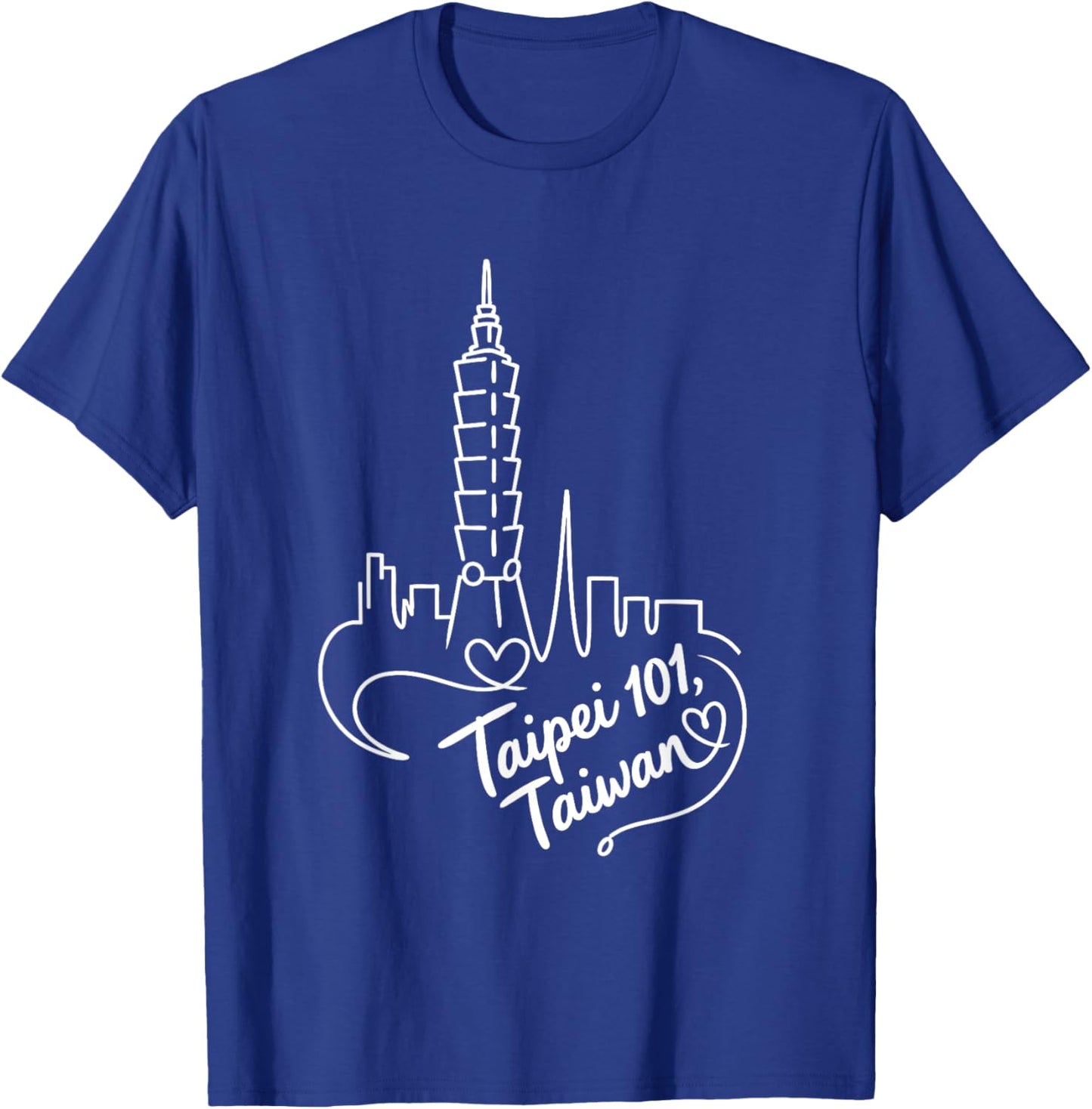 Taipei 101, Taiwan Romantic Signature Heart Art Souvenir T-Shirt - T-Shirt | Royal