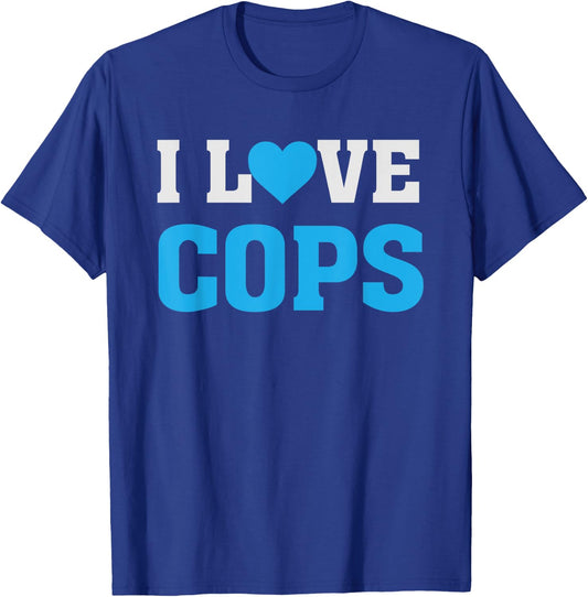 I Heart Love Cops - LEO's Police Officers T-Shirt - T-Shirt | Royal