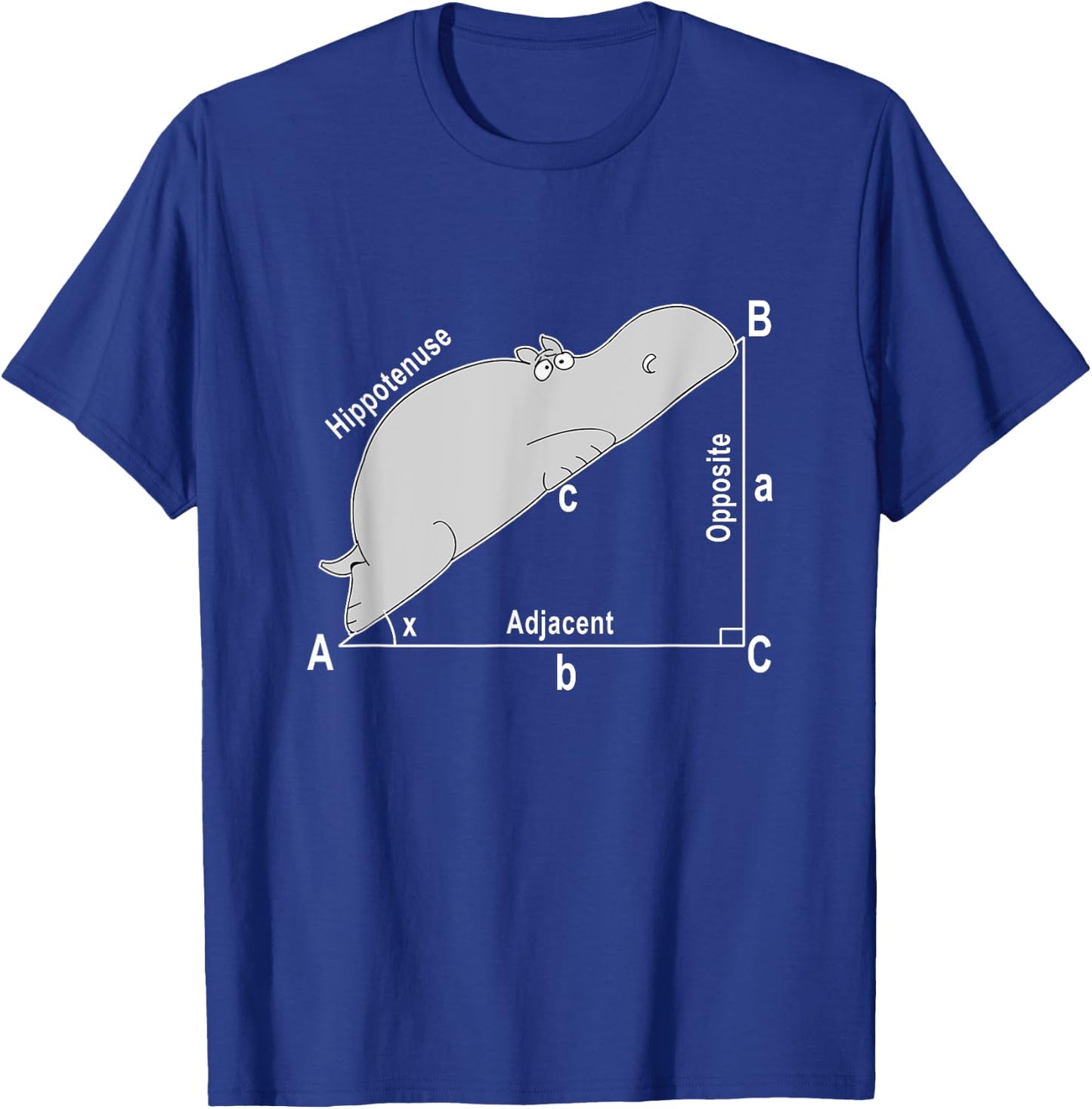 Hippo Math Analytical Funny Sarcasm Humor Teacher Men Women Girls Kids T-Shirt - T-Shirt | Royal