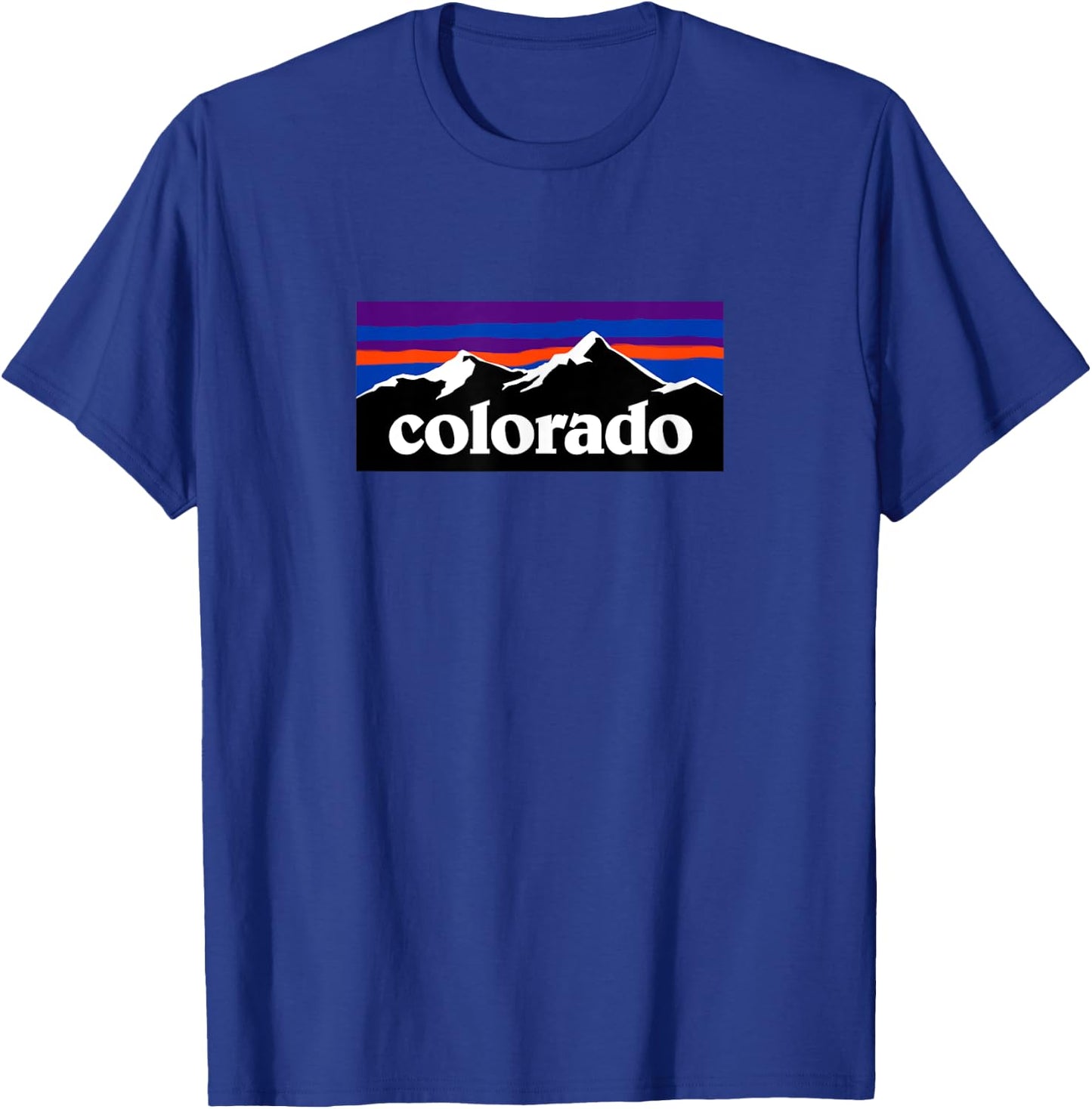 Colorado Mountains Outdoor Flag Design T-Shirt - T-Shirt | Royal