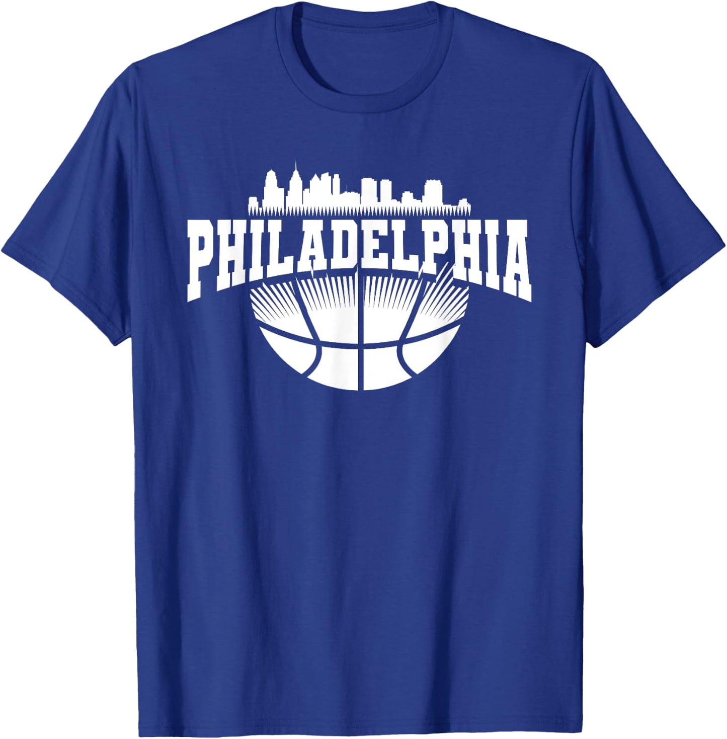 Retro Philadelphia Skyline Souvenir Themed Sports Fan Icon T-Shirt - T-Shirt | Royal