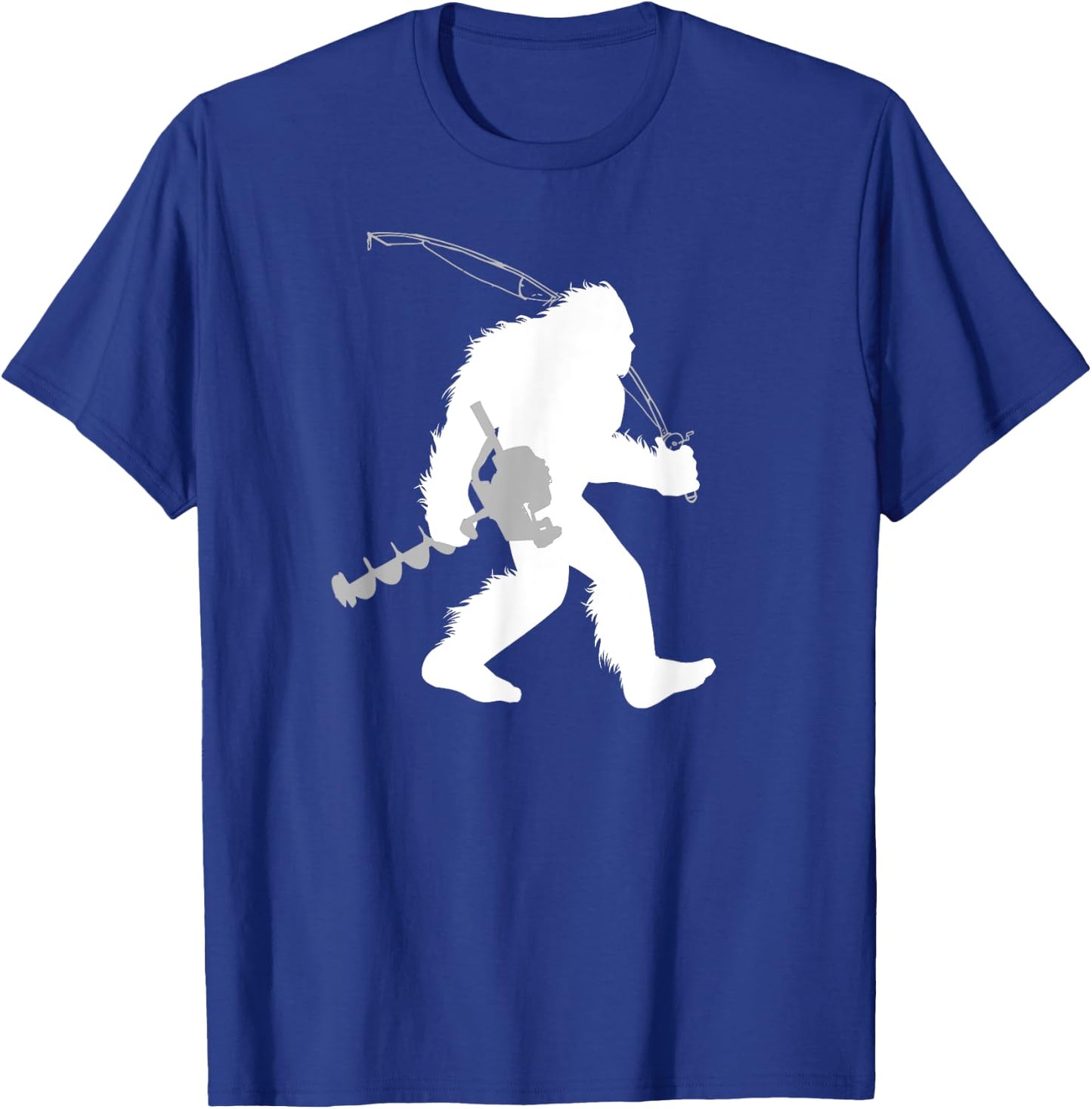 Yeti Bigfoot Ice Fishing , Black, Small, Men's, Short Sleeve, Classic Fit, Casual Classic, Fish Theme, Fishing Occasion T-Shirt - T-Shirt | Royal