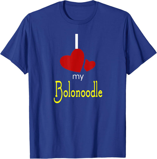 I Love My Bolonoodle Dog Lover Men Women Kids T-Shirt - T-Shirt | Royal