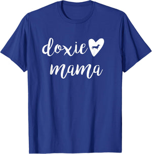 Women's Doxie Mama Dachshund Wiener Dog & Puppy T-Shirt - T-Shirt | Royal