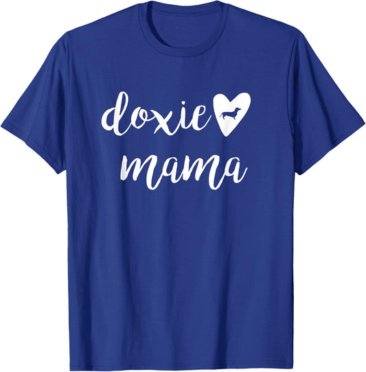 Women's Doxie Mama Dachshund Wiener Dog & Puppy T-Shirt - T-Shirt | Royal