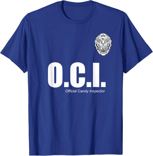 OFFICIAL CANDY INSPECTOR SHIRT | OCI Halloween T Shirt T-Shirt - T-Shirt | Royal