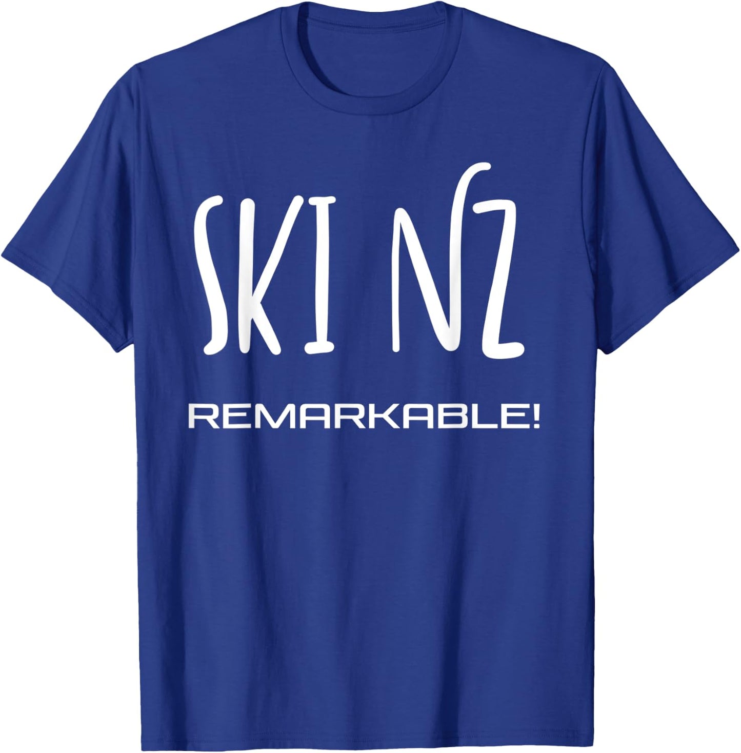 Ski New Zealand - the Remarkables Queenstown Text Design T-Shirt - T-Shirt | Royal