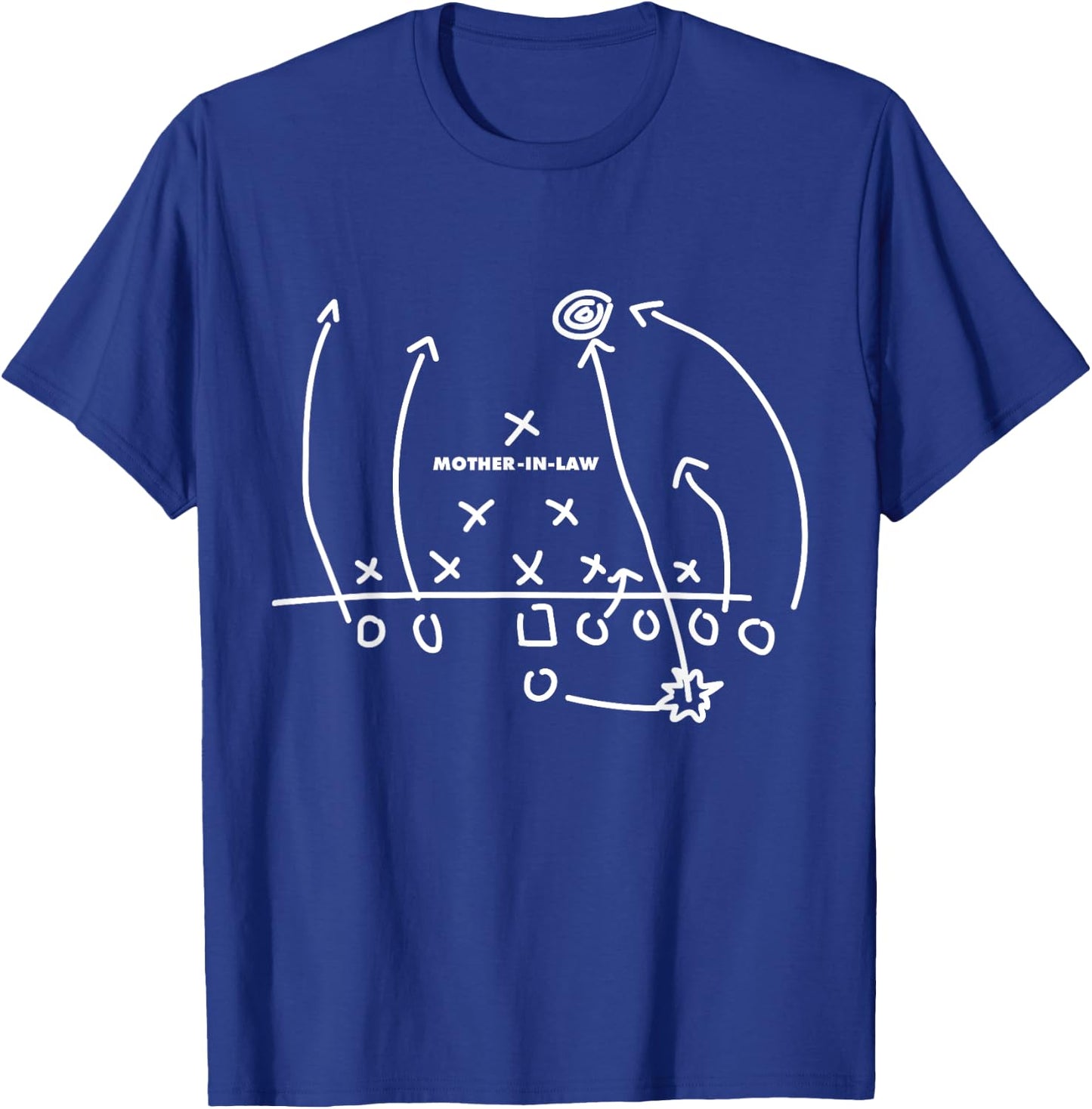 Funny Football Plays Against Mother in Law American Sports T-Shirt - T-Shirt | Royal