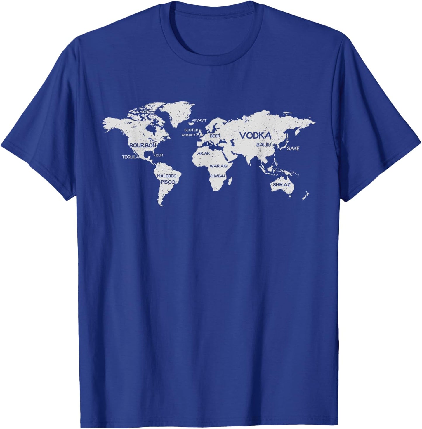 International Alcohol Map Drinking Around the World T-Shirt - T-Shirt | Royal