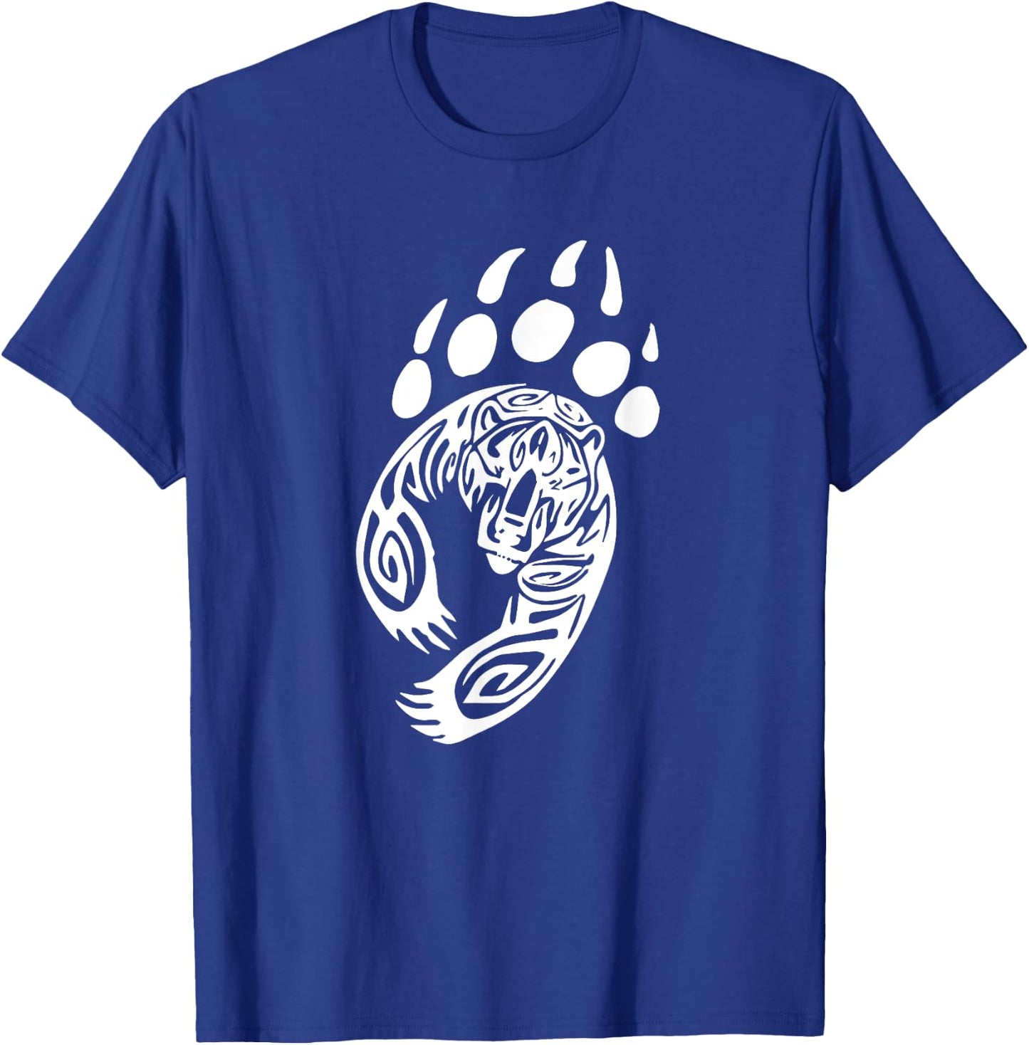 Bear Paw Tribal Grizzly Black Papa Momma Tattoo Style Art T-Shirt - T-Shirt | Royal