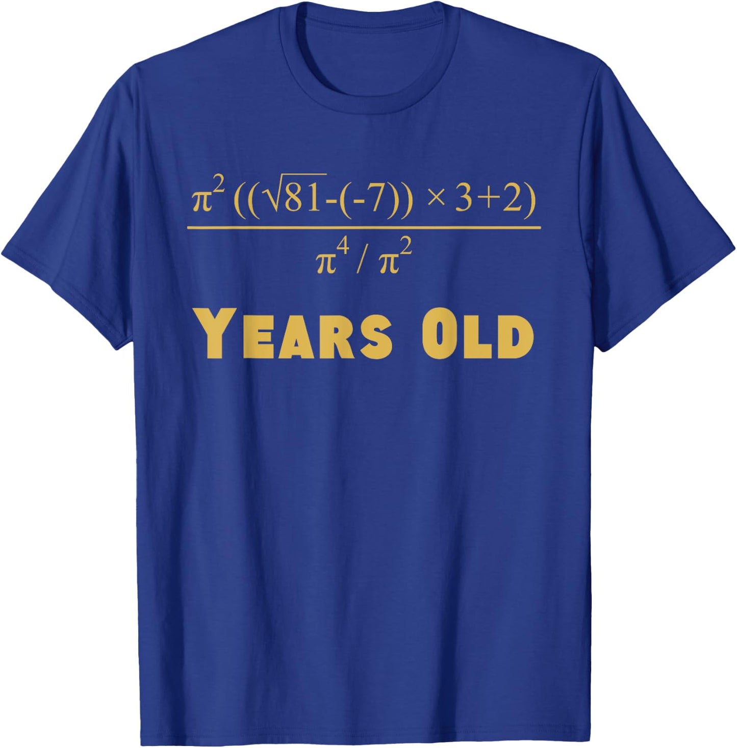 50 Years Old Algebra Equation Funny 50th Birthday Math Shirt T-Shirt - T-Shirt | Royal
