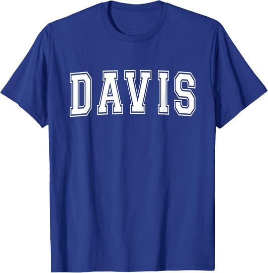 DAVIS CA CALIFORNIA USA Vintage Sports Varsity Style T-Shirt - T-Shirt | Royal