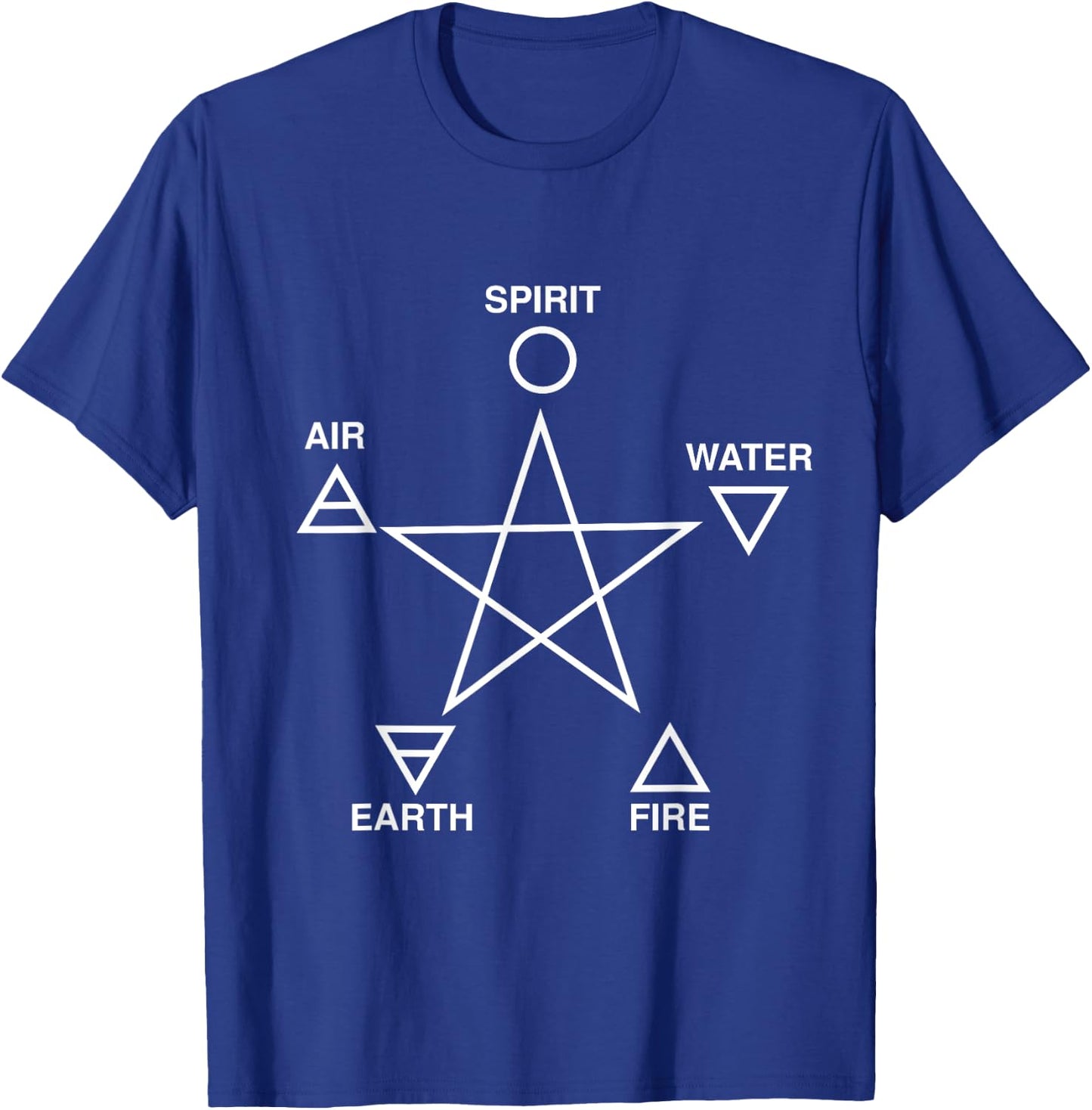 Pentagram Air Fire Water Spirit Earth Pagan Witchcraft Wicca T-Shirt - T-Shirt | Royal