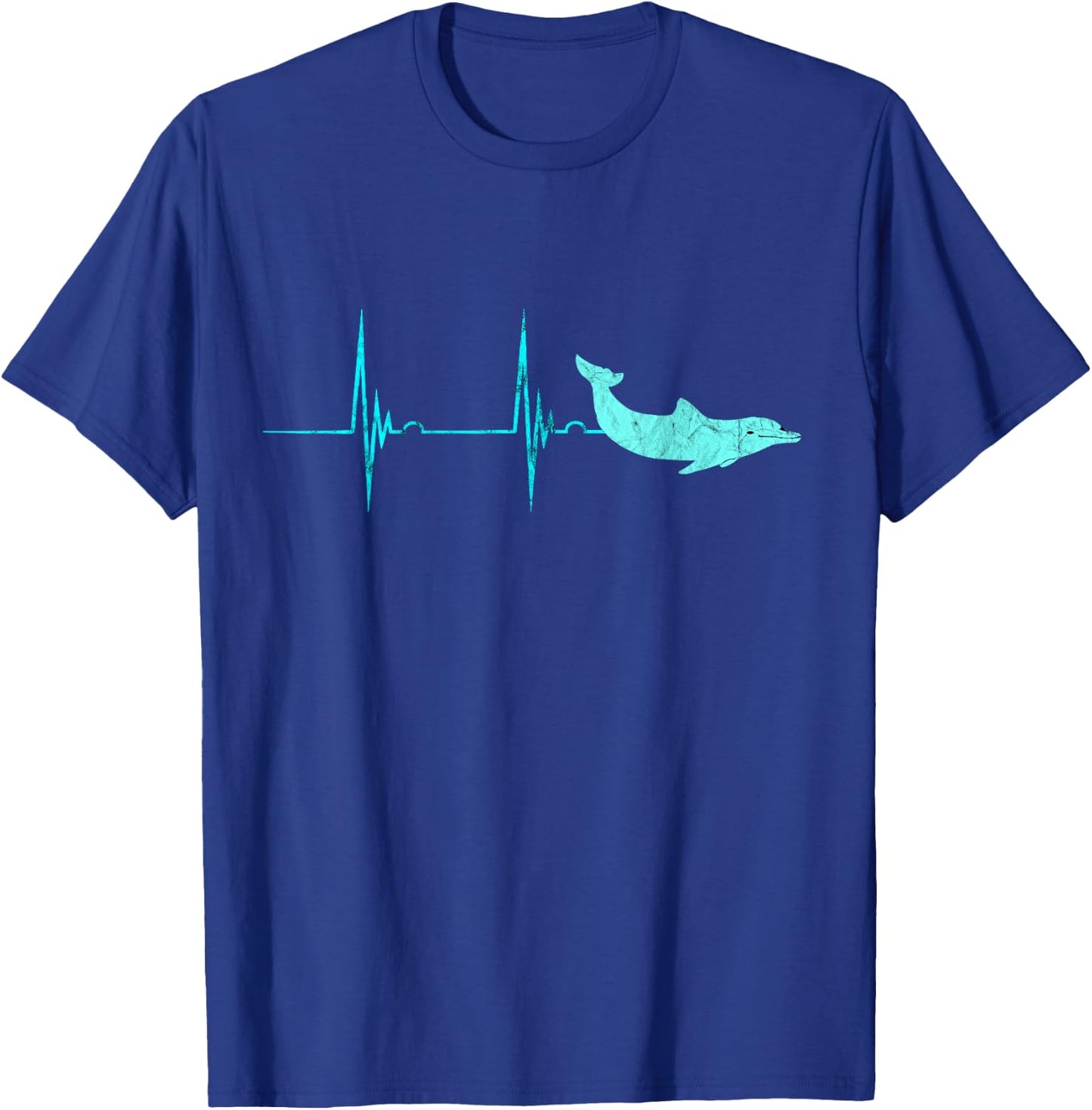 Bottlenose Dolphin Heartbeat Mammals EKG Pulse Ocean T-Shirt - T-Shirt | Royal