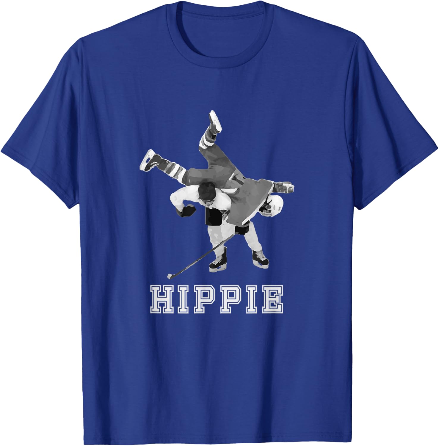 Hippie Hip Check Hockey T-Shirt - T-Shirt | Royal