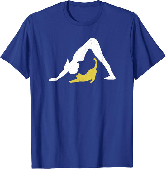 Cat Yoga Downward Dog Pose w Downward Cat T Shirt T-Shirt - T-Shirt | Royal