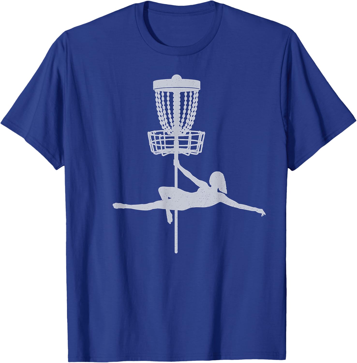 Disc Golfer Pole Dancer Shirt Funny Vintage Disc Golfing T-Shirt - T-Shirt | Royal