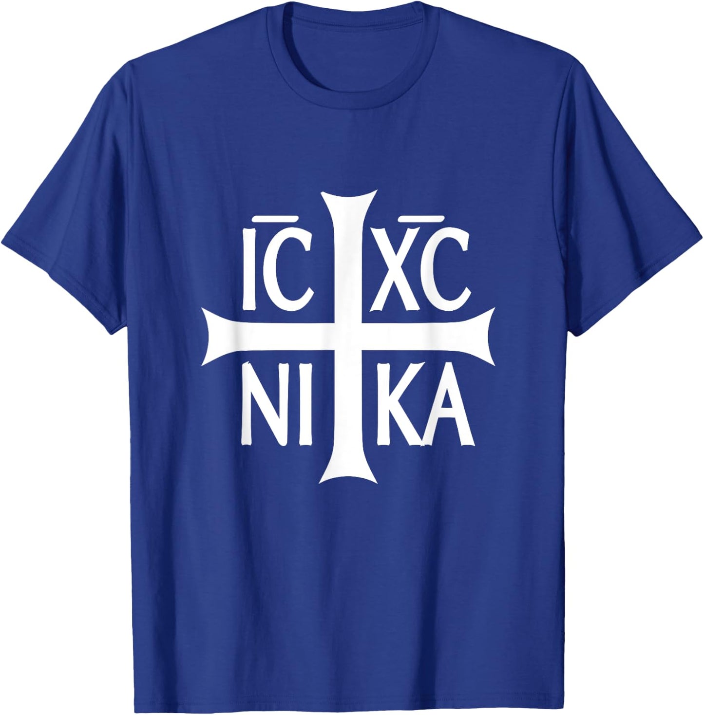 IC XC NIKA Cross Eastern Christian Greek Shirt T-Shirt - T-Shirt | Royal