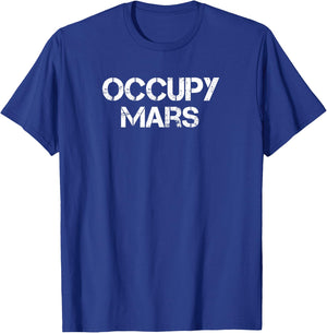 Retro Style Occupy Mars T-Shirt - T-Shirt | Royal