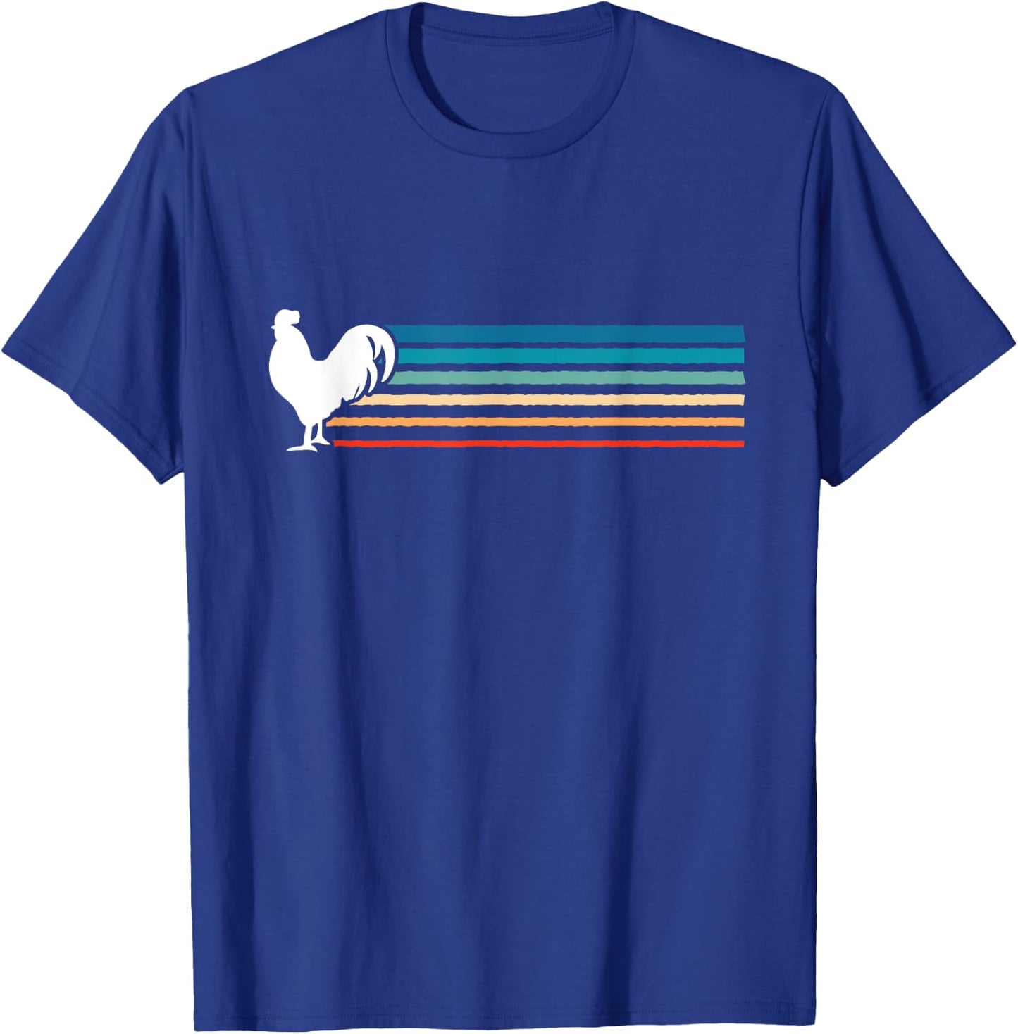 France Rainbow Rooster - Funny Retro Animal T-Shirt - T-Shirt | Royal