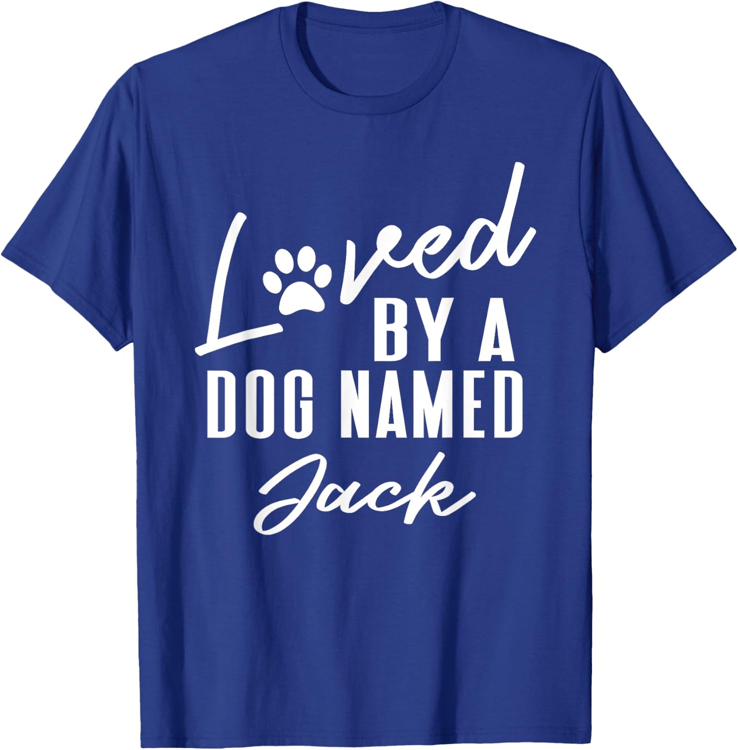 Personalized Dog Name Jack - Pet Lover Paw Print T-Shirt - T-Shirt | Royal