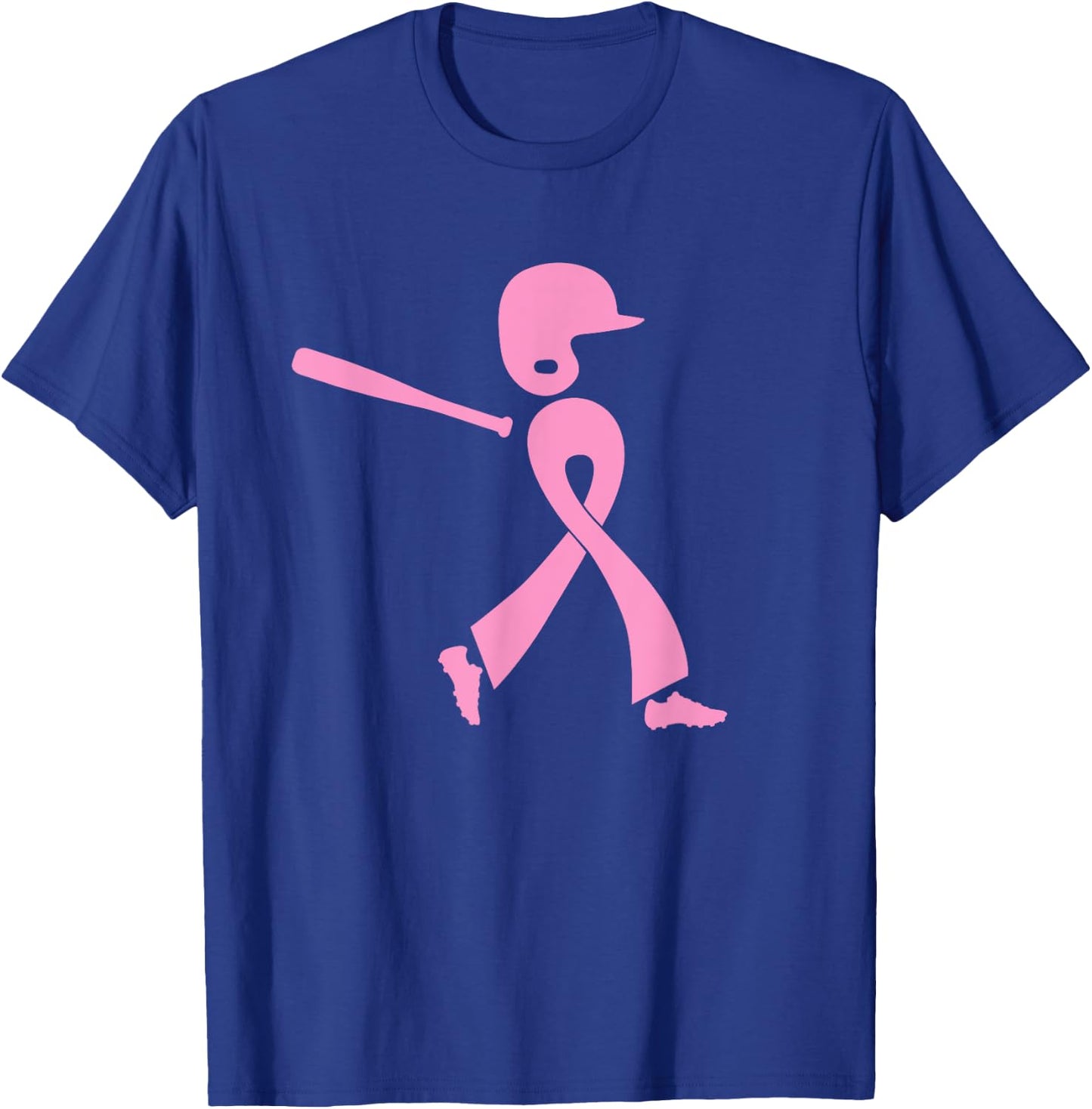 Strike Out Breast Cancer Awareness Pink Ribbon Baseball T-Shirt - T-Shirt | Royal