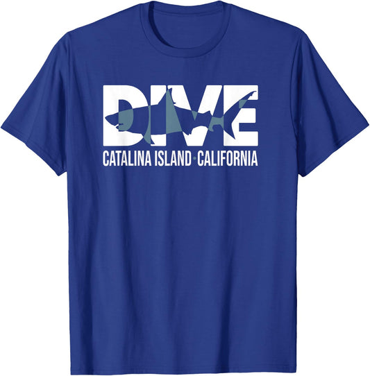 DIVE Catalina Island California SCUBA Diver DIVING T-Shirt - T-Shirt | Royal