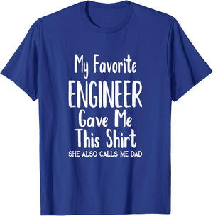 Dad Gift from Daughter Engineer T-Shirt - T-Shirt | Royal