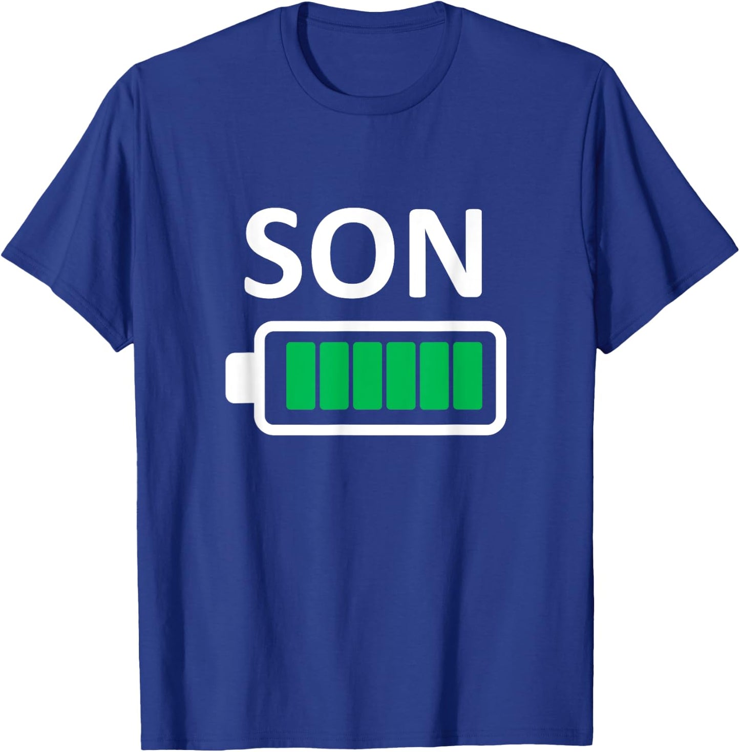 Funny Nerdy Family Son Full Battery Never Tired Geek T-Shirt - T-Shirt | Royal