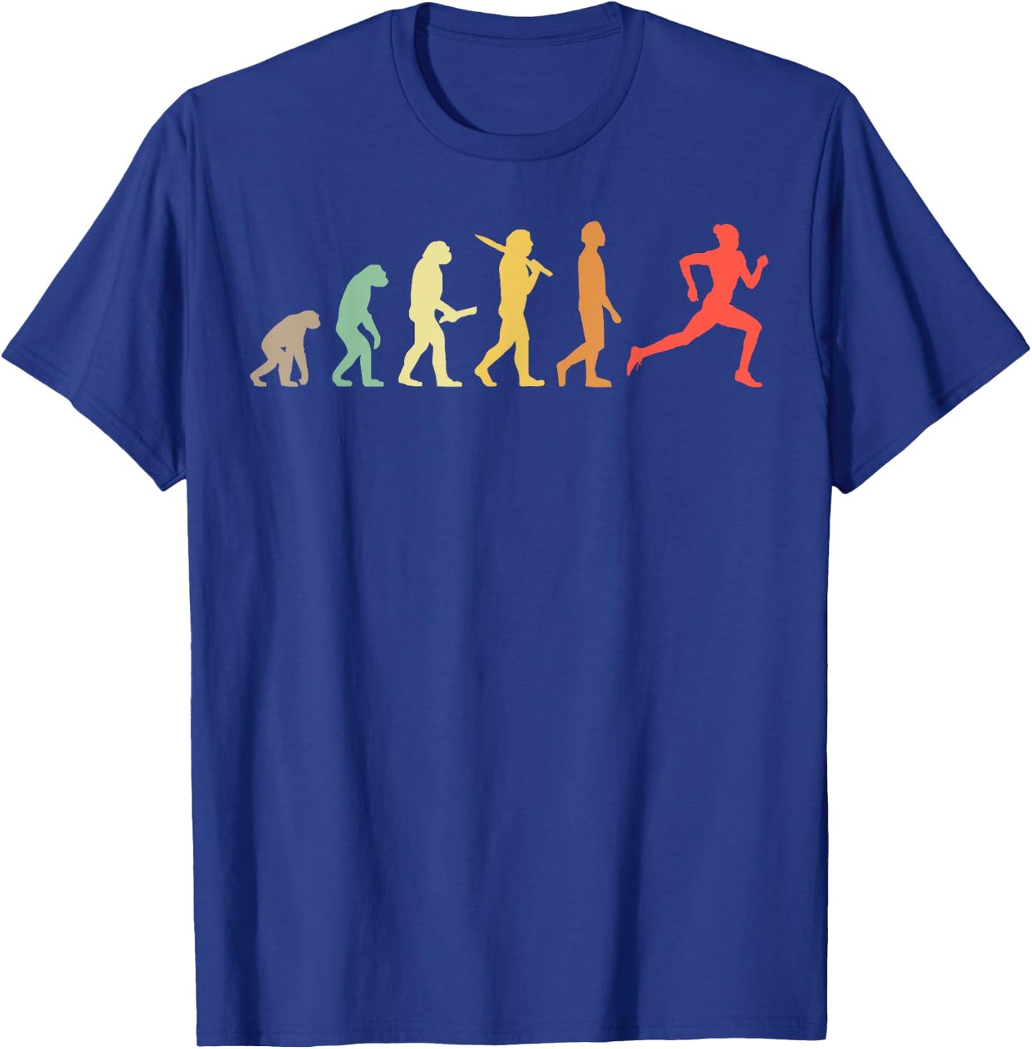 Retro Running Evolution Gift Runners & Joggers T-Shirt - T-Shirt | Royal