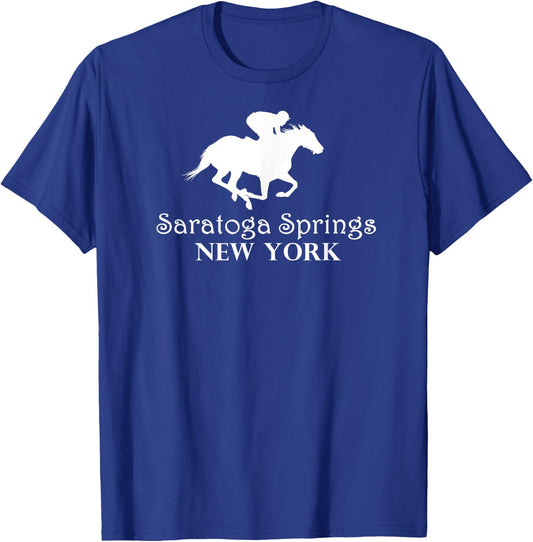 Saratoga Springs New York Horse Racing Jockey T-Shirt - T-Shirt | Royal