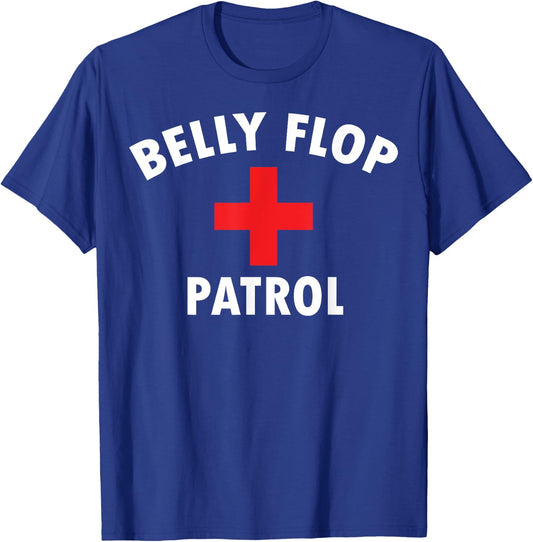 Belly Flop Funny Swimming Pool Life Guard T-Shirt - T-Shirt | Royal
