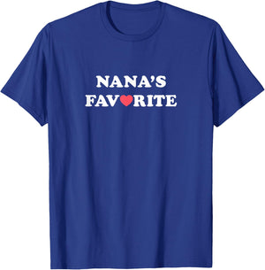 Nana's Favorite (with red heart) T-Shirt - T-Shirt | Royal