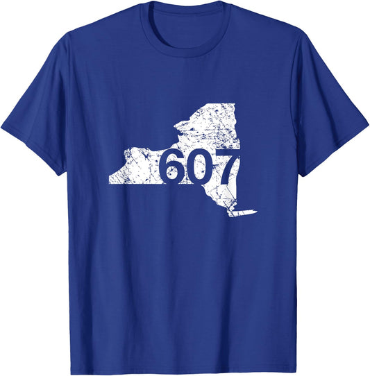 Ithaca Area Code 607 Shirt, New York Souvenir Gift T-Shirt - T-Shirt | Royal