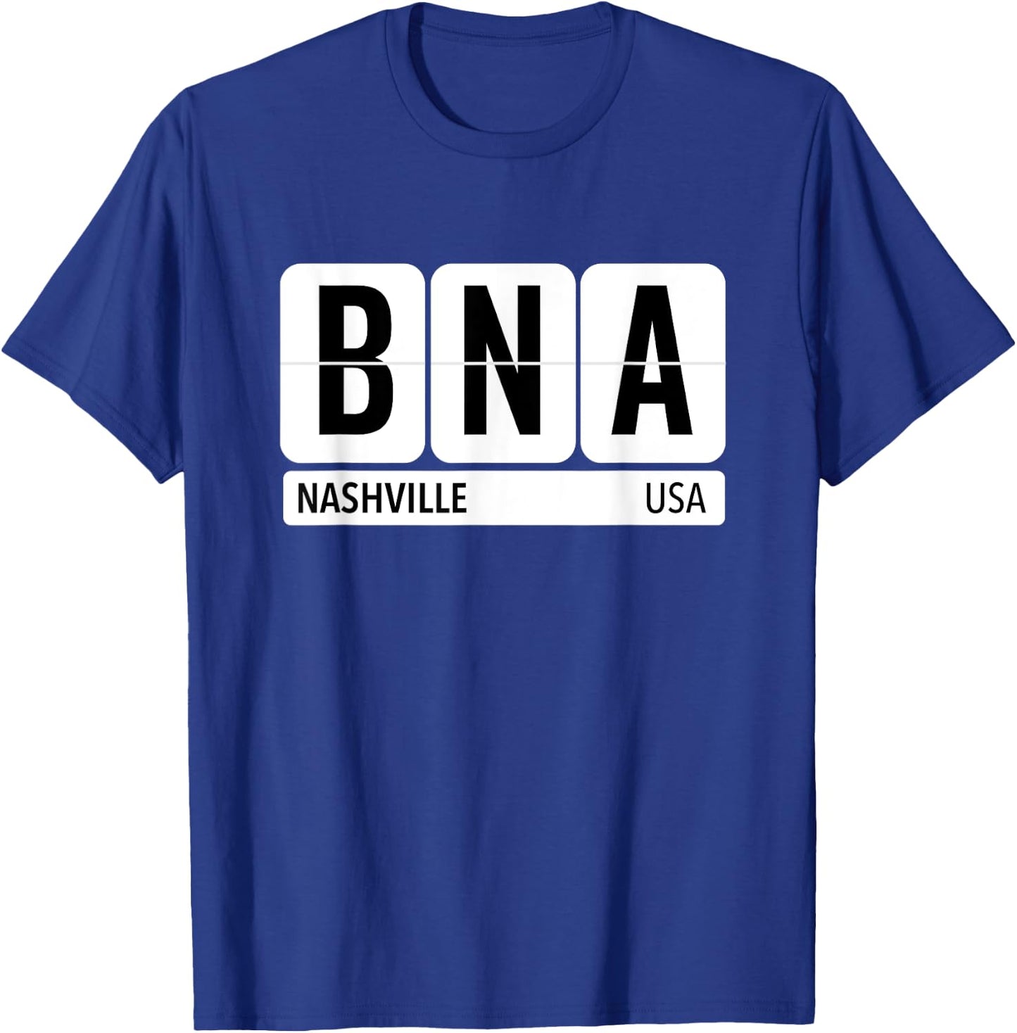 BNA Nashville USA Travel Souvenir Black Text T-Shirt - T-Shirt | Royal