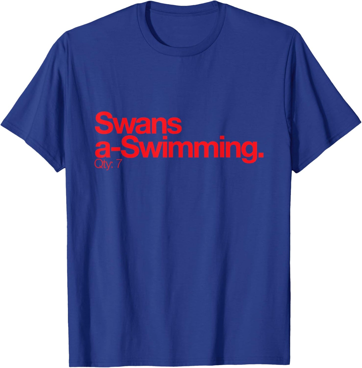 Minimalist Christmas T Shirt - Swans a Swimming Q 7 T-Shirt - T-Shirt | Royal
